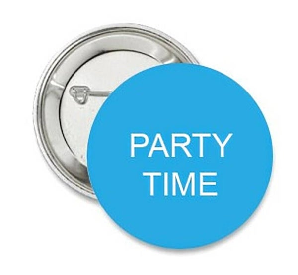 Button Party Time blauw
