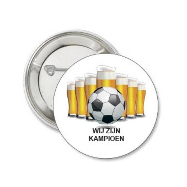 Button of (kleding)magneet Wij zijn Kampioen met of zonder eigen tekst