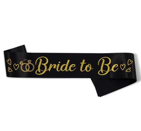 Sjerp Bride to Be zwart met gouden tekst en hartjes