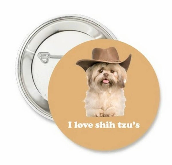 Button of kleding (magneet) I Love Shih-Tzu's met of zonder eigen tekst