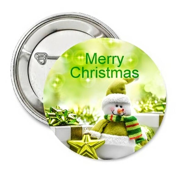 Button of (kleding)magneet Merry Christmas groen
