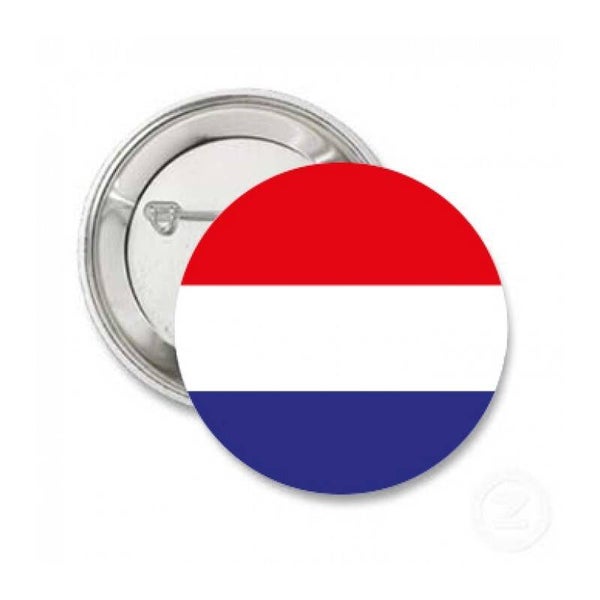 Nederlandse vlag button of kleding (magneet) met of zonder eigen tekst