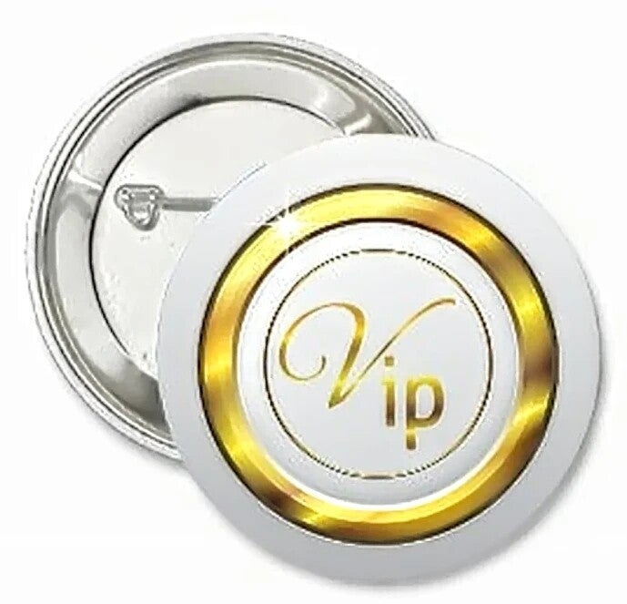 Vip button Vip Gold on White rond