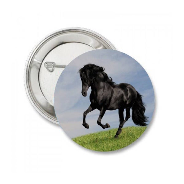 Button of (kleding)magneet zwarte Fries met of zonder eigen tekst