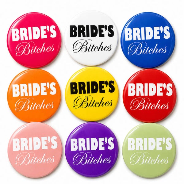 9 buttons Bride's Bitches in verschillende kleuren