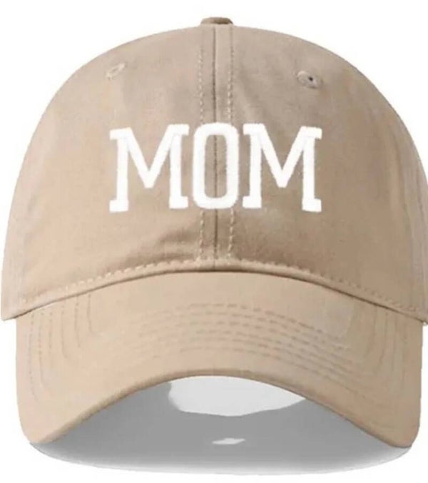 Cap Mom beige met geborduurde tekst