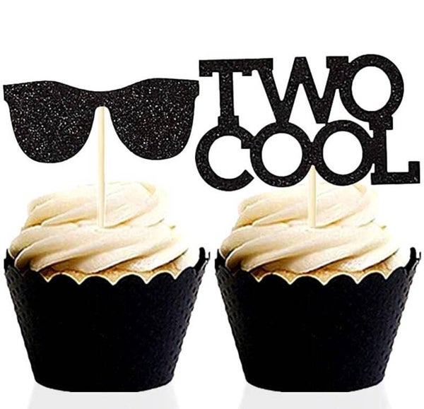 12 cupcake toppers Two Cool