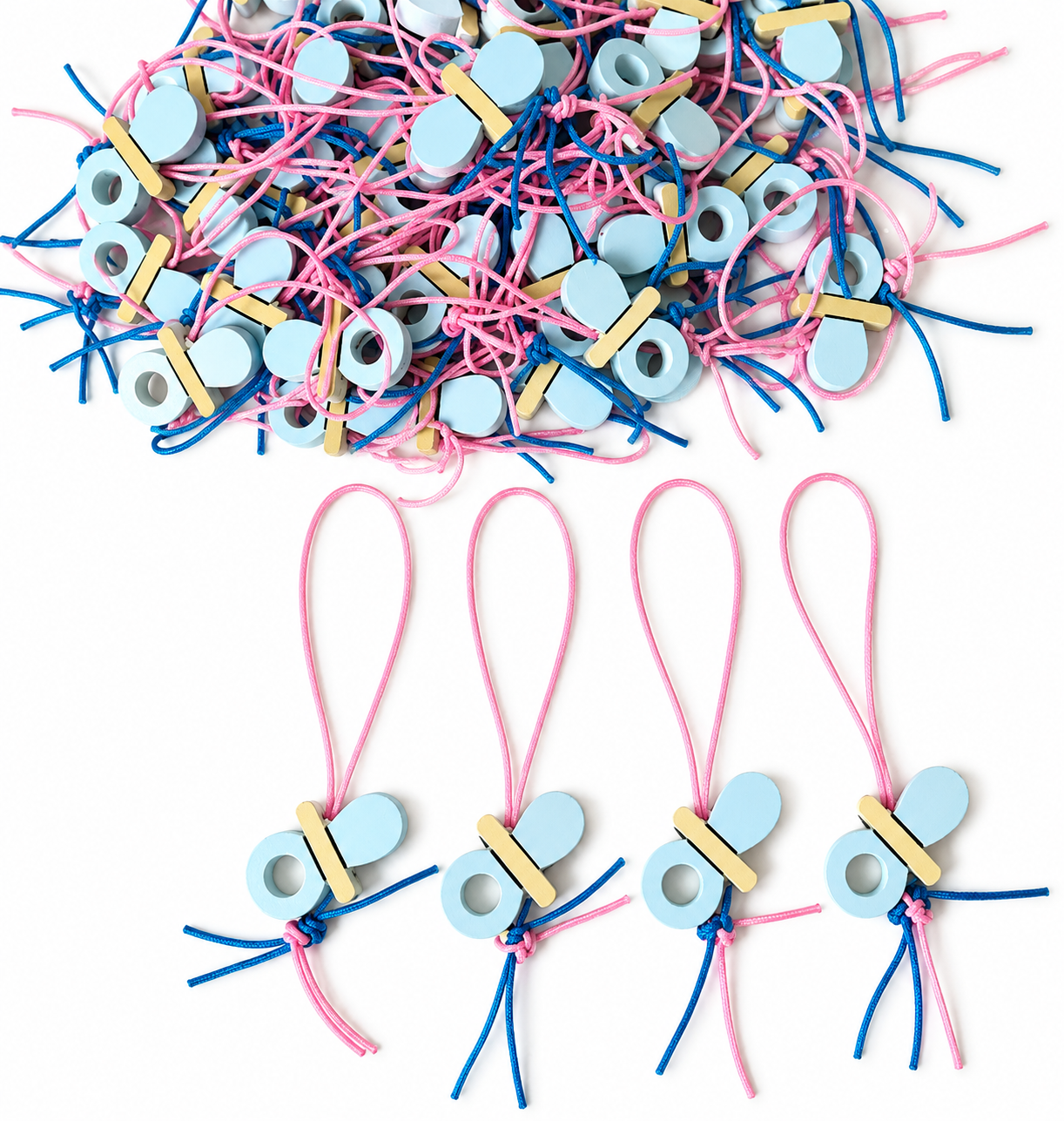 Houten gelukspoppetje Speentje blauw
