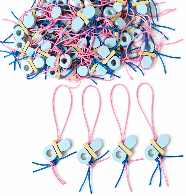 Houten gelukspoppetje Speentje blauw