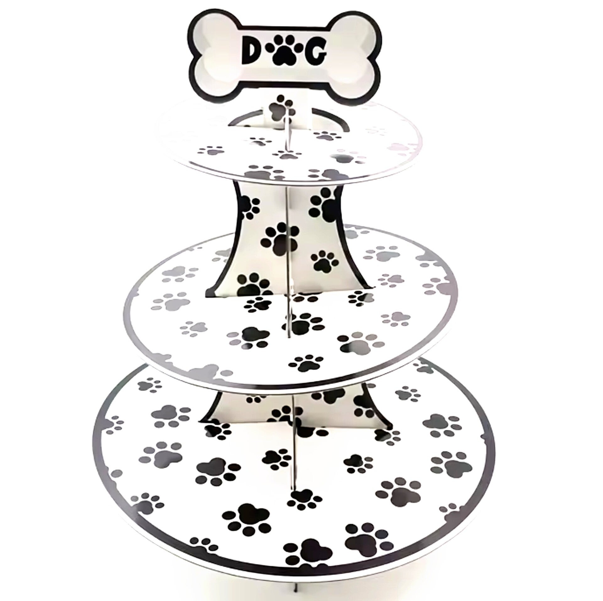 Cupcake standaard wit met zwarte pootjes