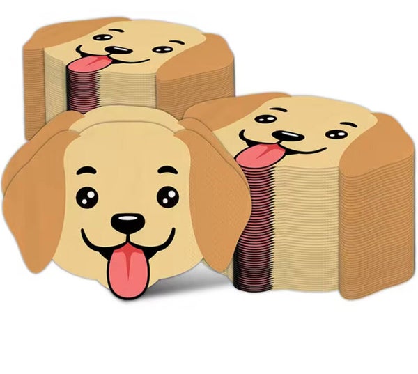 Honden servetten bruin beige