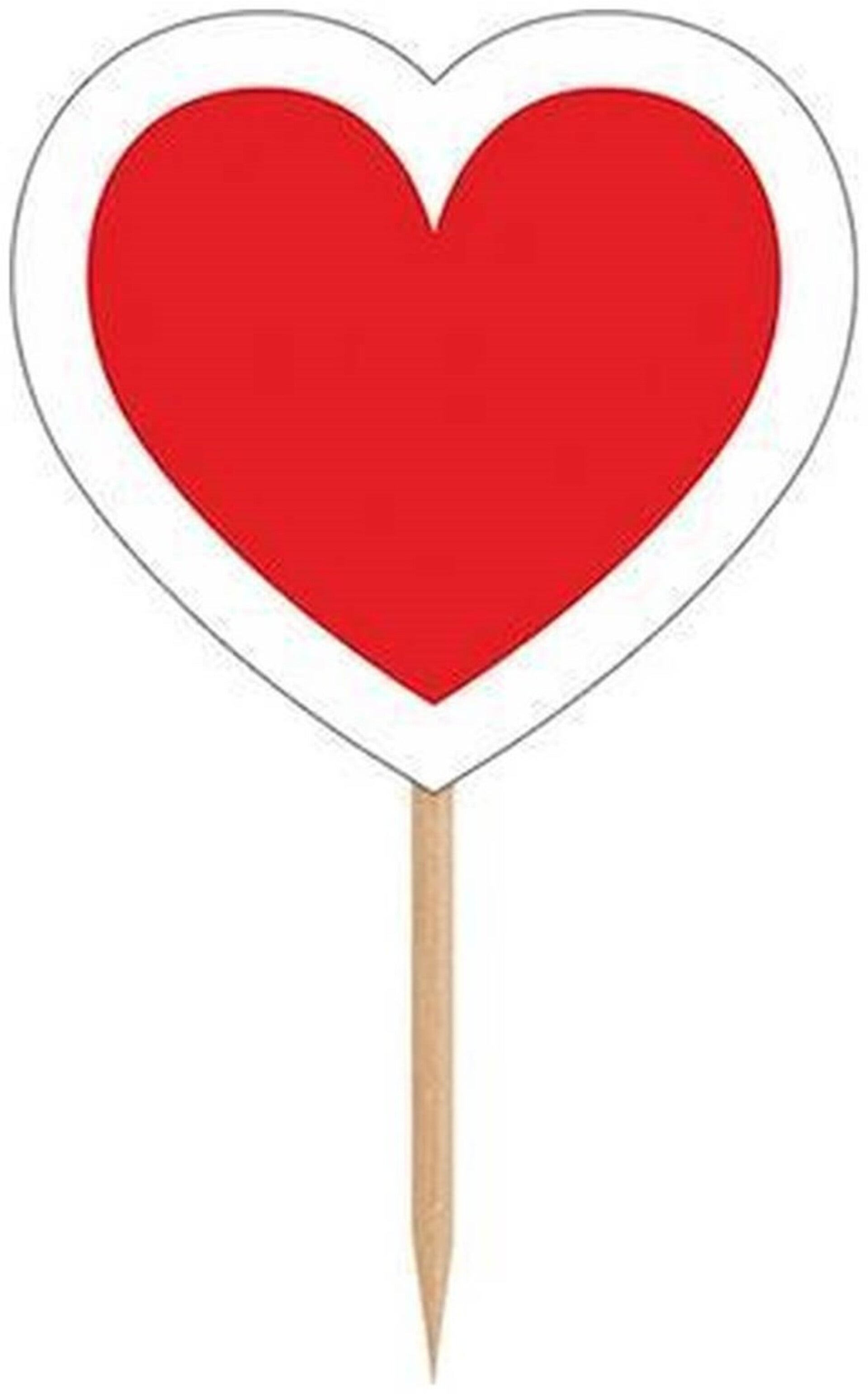 Pak met 6 cupcake toppers rood hart