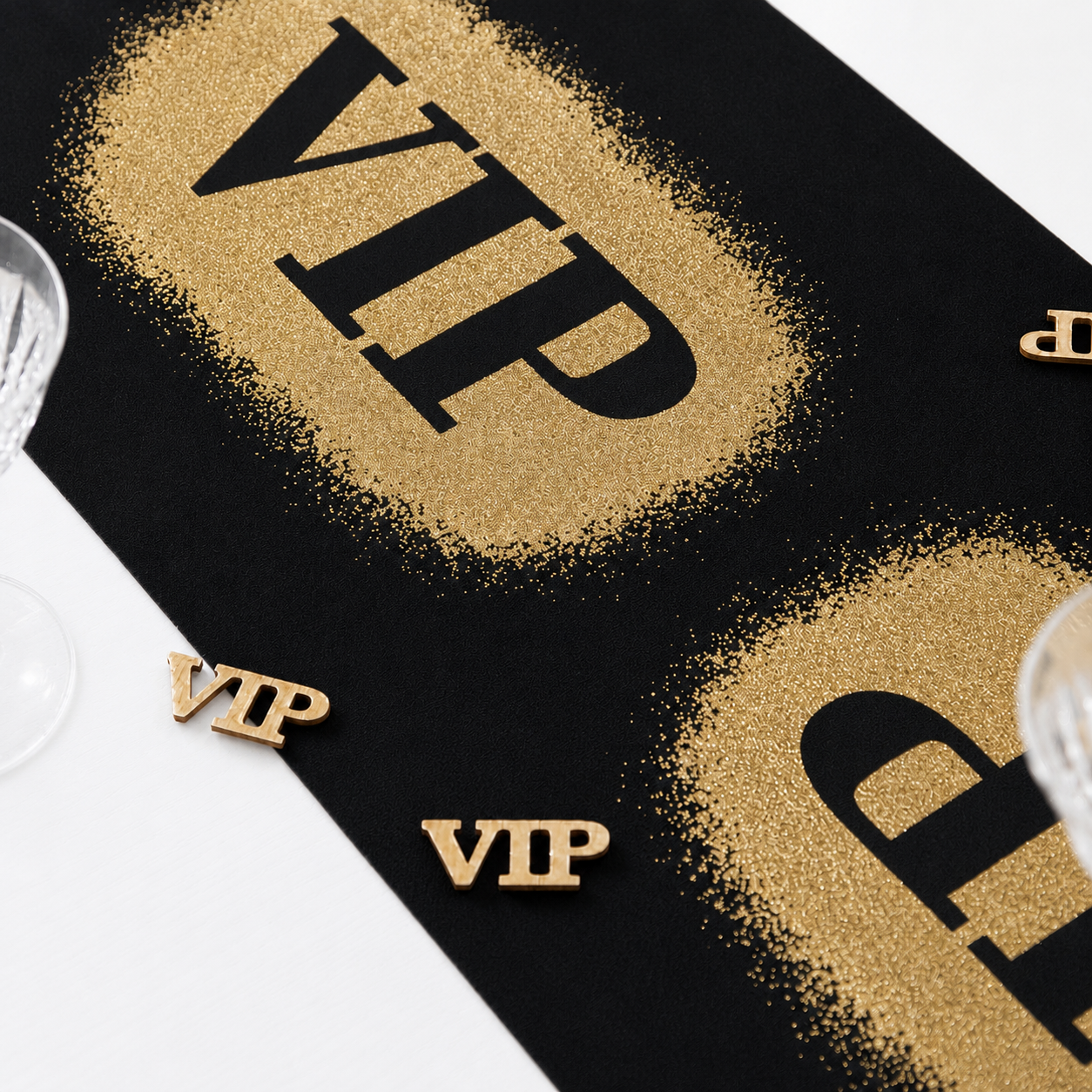 Tafelloper VIP zwart met goud