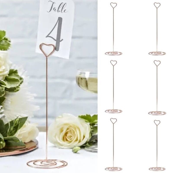 6 tafel nummer standaard Hart rosé goud merk Gingerray