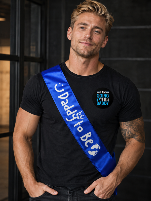 Sjerp en button set Daddy to Be blauw