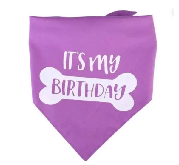 Honden bandana It's my Birthday paars