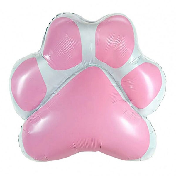 Folie ballon in de vorm van een honden poot roze