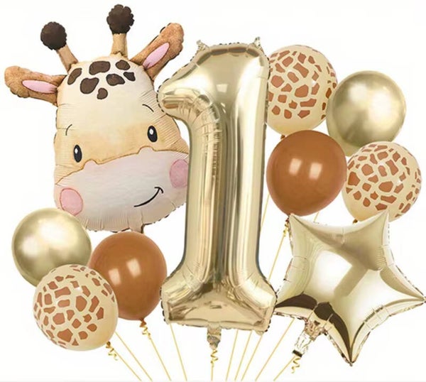 Eerste verjaardag ballon set Giraf 10-delig