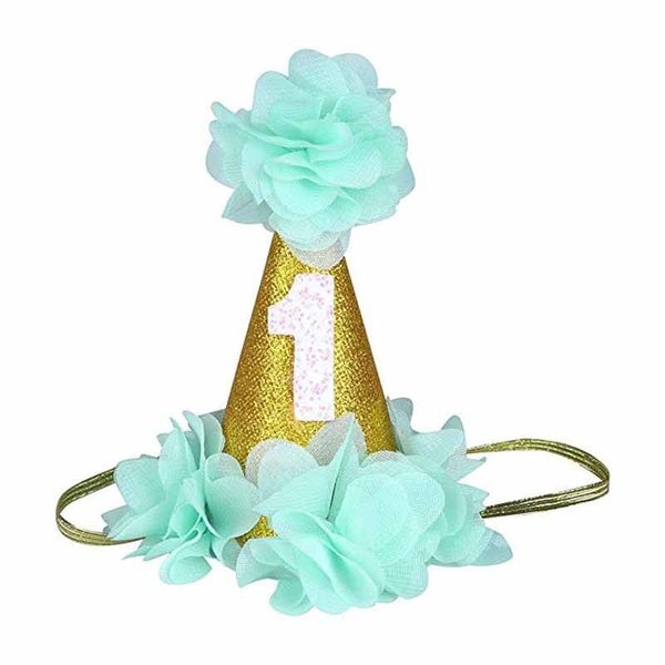 Glitter puntmutsje voor een eerste verjaardag
