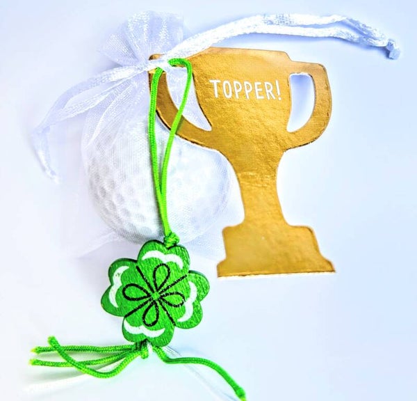 Bedankje/traktatie Veel Geluk Golf Topper