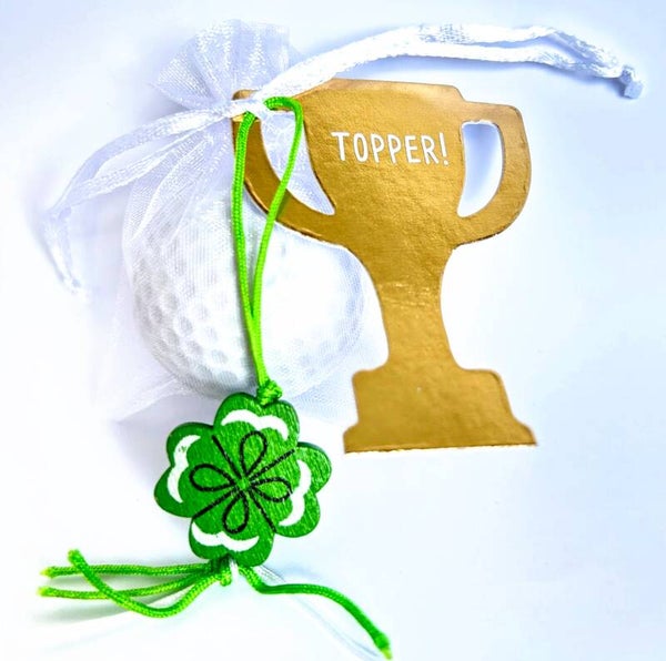 Bedankje/traktatie Veel Geluk Golf Topper