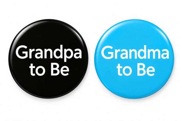 Grandma en Grandpa to Be buttons zwart en blauw