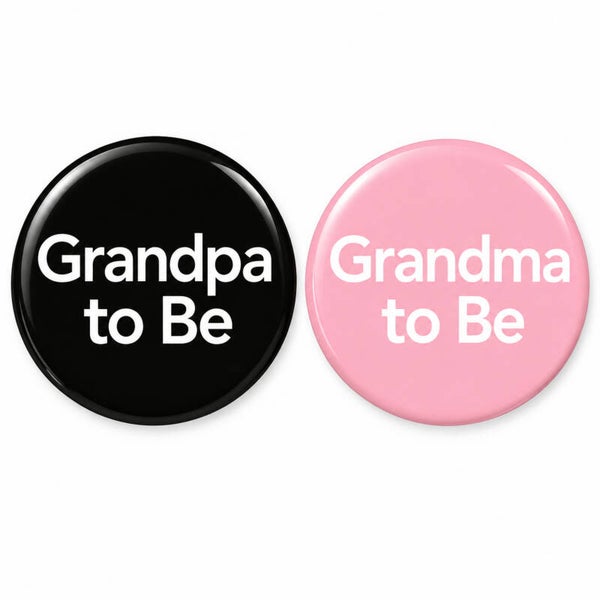 Grandma en Grandpa to Be buttons zwart en roze