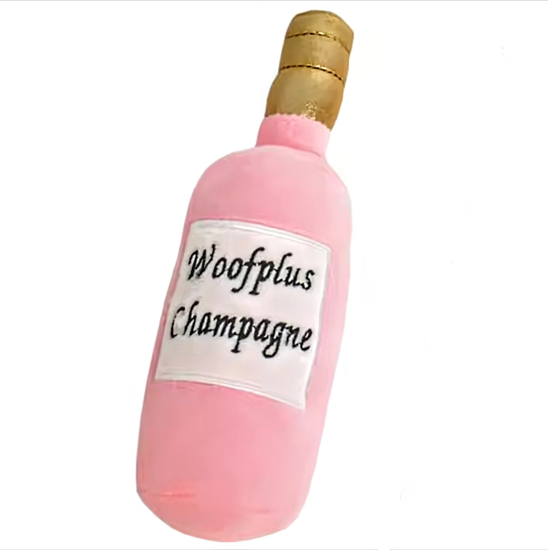 Honden knuffel roze Champagne fles Woofplus