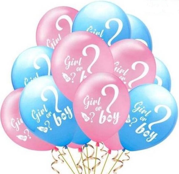 10 genderreveal ballonnen He or She