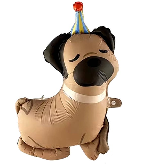 Folie ballon Happy Birthday Pug