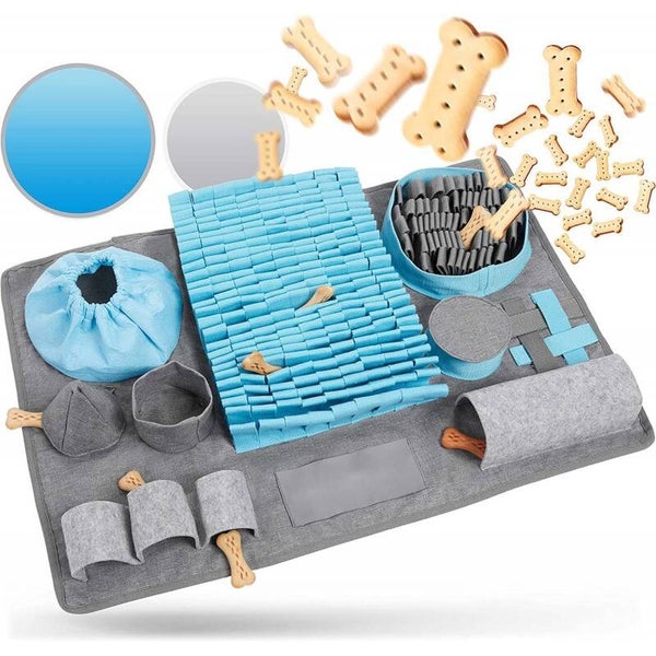 Honden activiteiten en snuffelmat blauw grijs