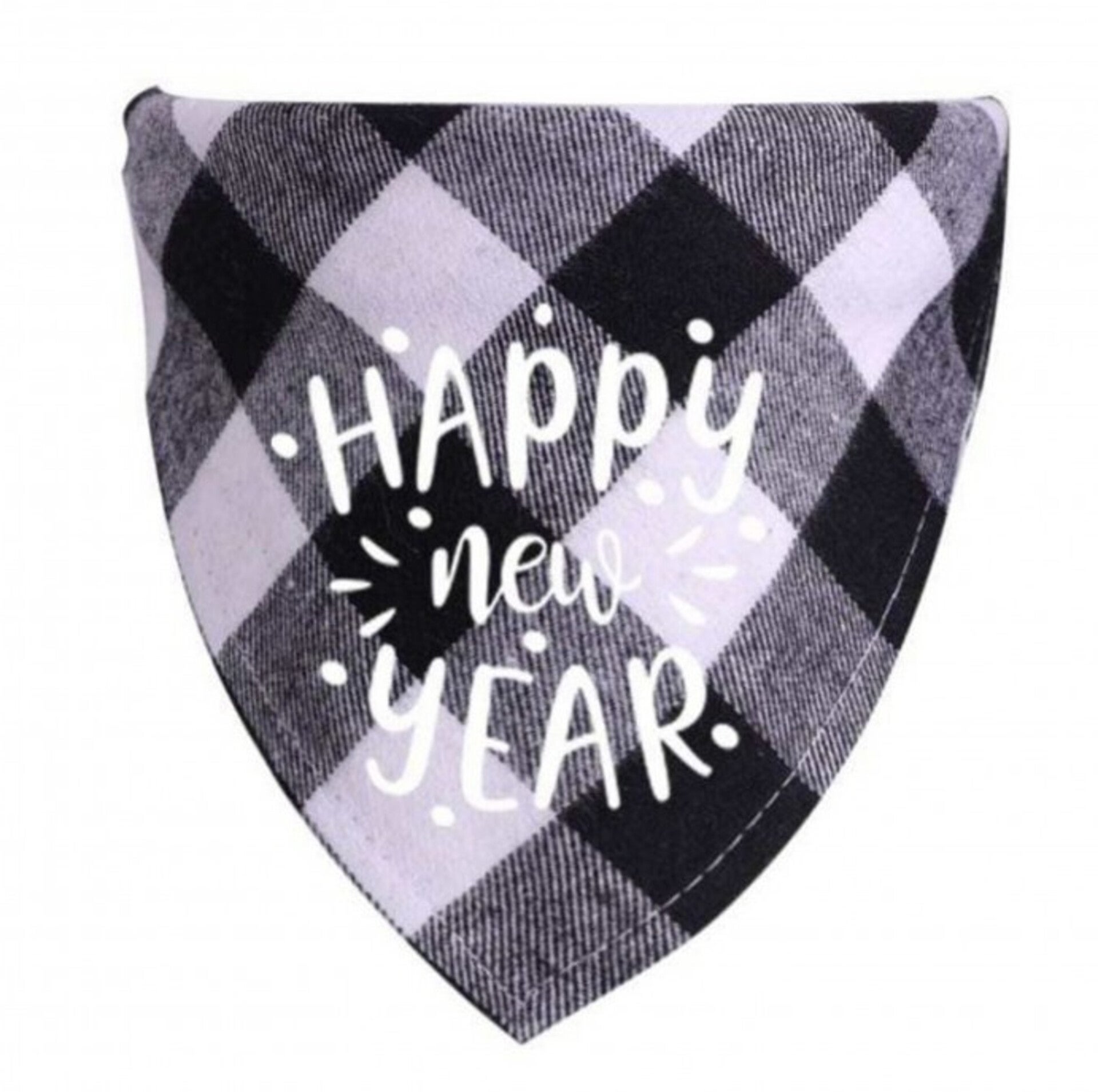 Honden bandana Happy New Year zwart met wit