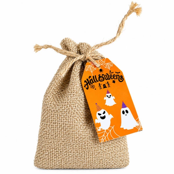 Jute zakje met Halloween kaartje