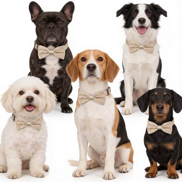 Honden strikje champagne maat S en L