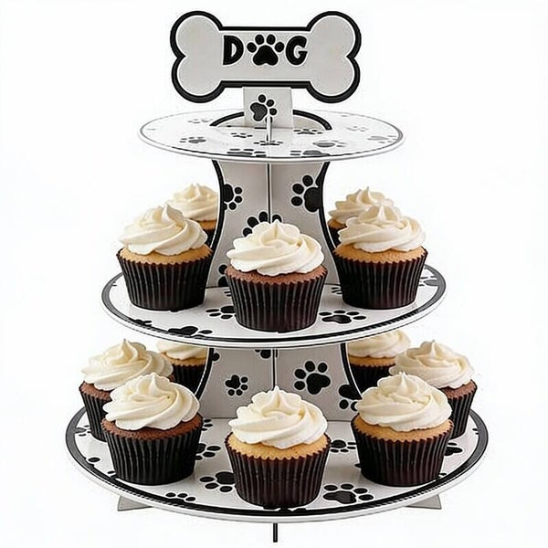 Cupcake standaard wit met zwarte pootjes