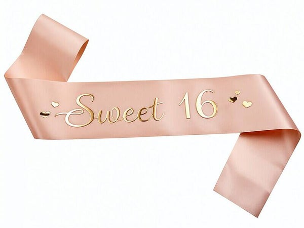 Sjerp Sweet 16 rosé goud met goud folie tekst