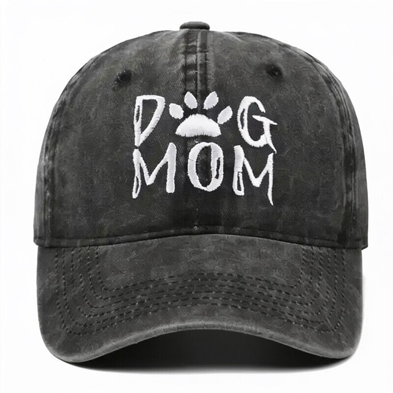 Cap Dog Mom antraciet grijs met witte tekst