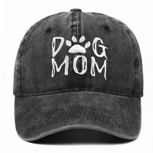 Cap Dog Mom antraciet grijs met witte tekst