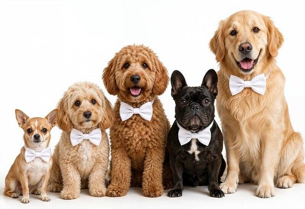 Honden strikje wit maat S en L