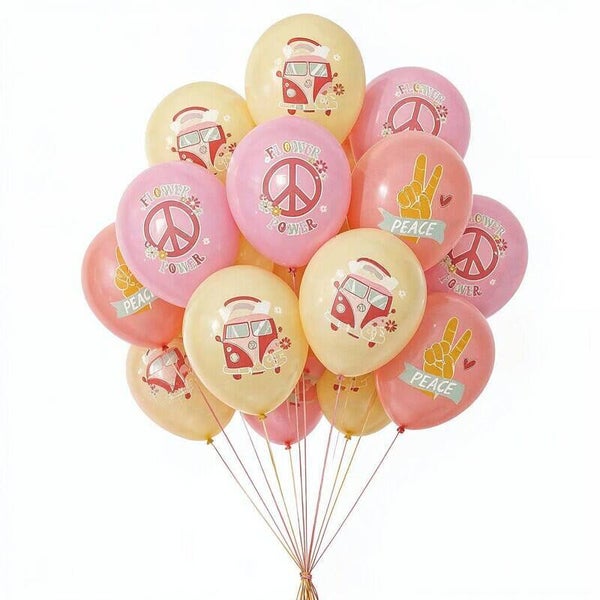 Ballonnen set Love and Peace Hippie 18-delig