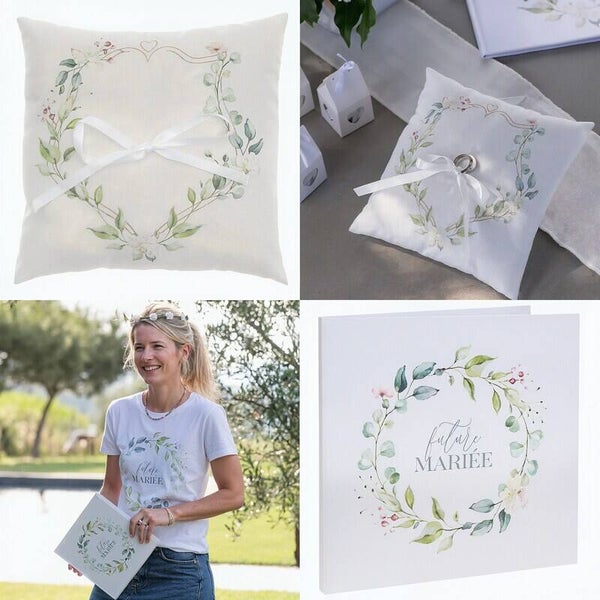 Bruidsset Floral Wedding met gastenboek en ringkussen