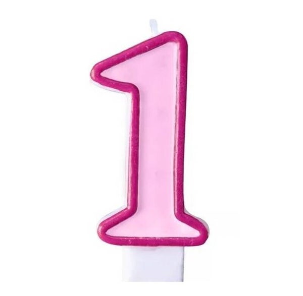 Kaars 1 roze