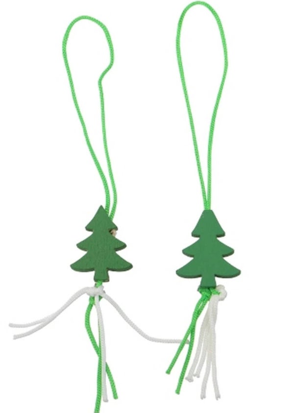 Gelukspoppetje in de vorm van een kerstboom groen