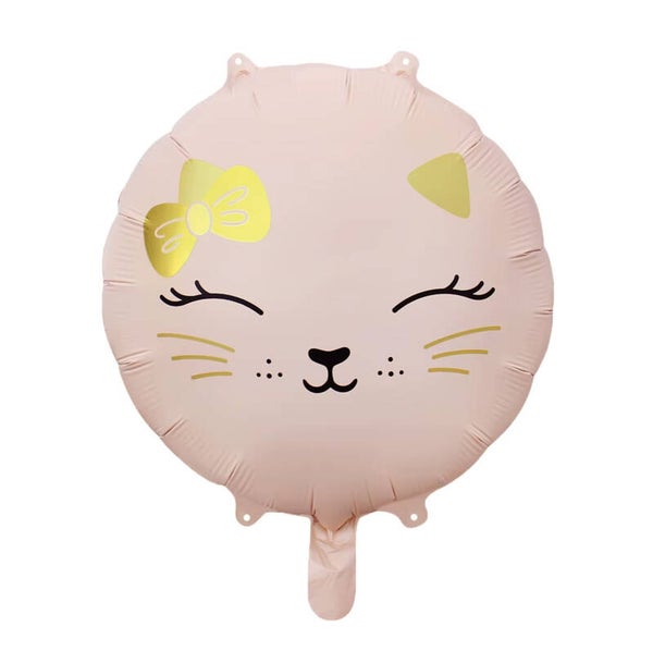 Folie ballon in de vorm van een katten hoofdje Sweet Pink