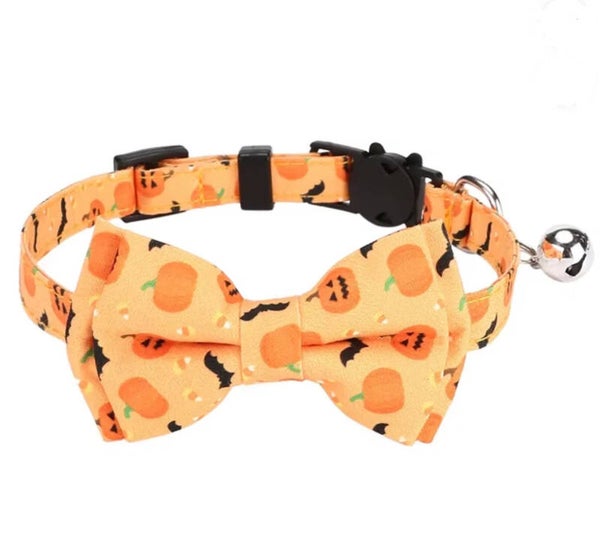 Halloween halsband Pompoen voor katten