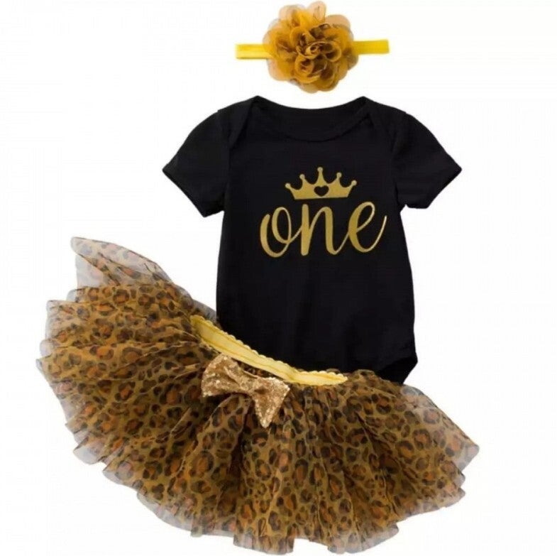 1e Verjaardag set One Wild Princess zwart