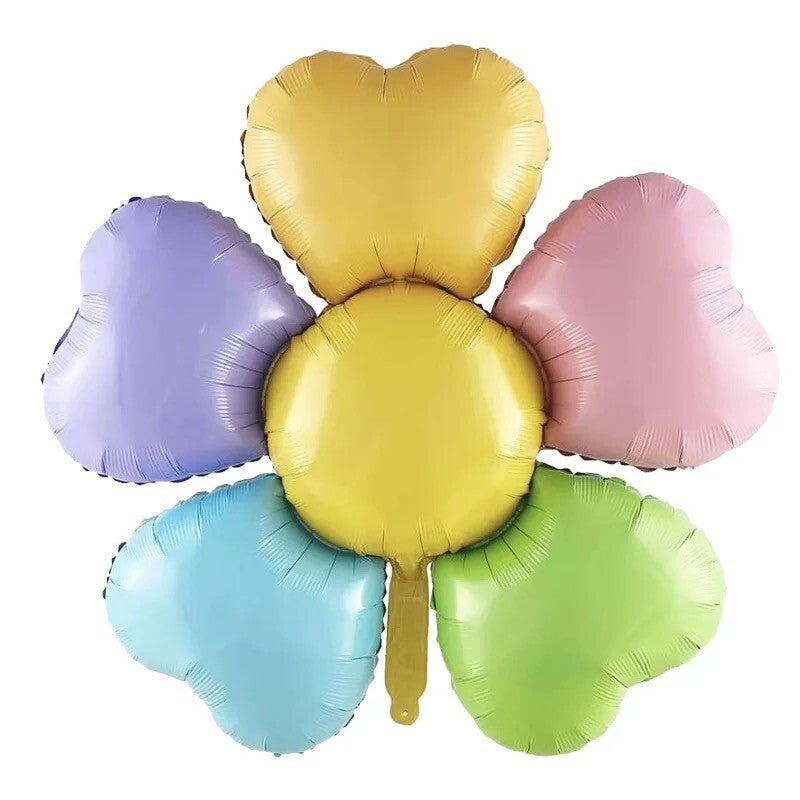 XL folie ballon Bloem in pastel kleuren