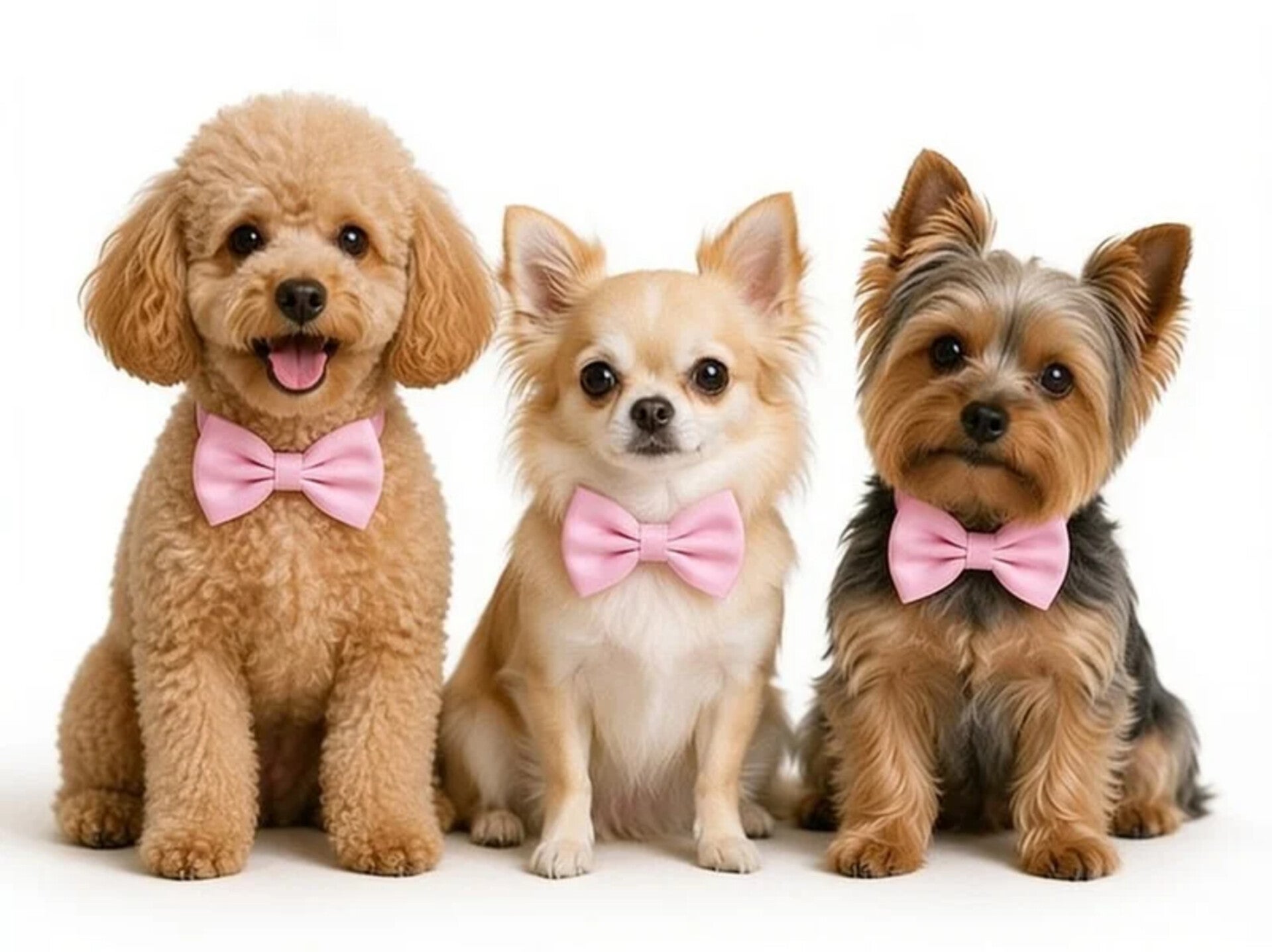 Honden strikje licht roze maat S en L