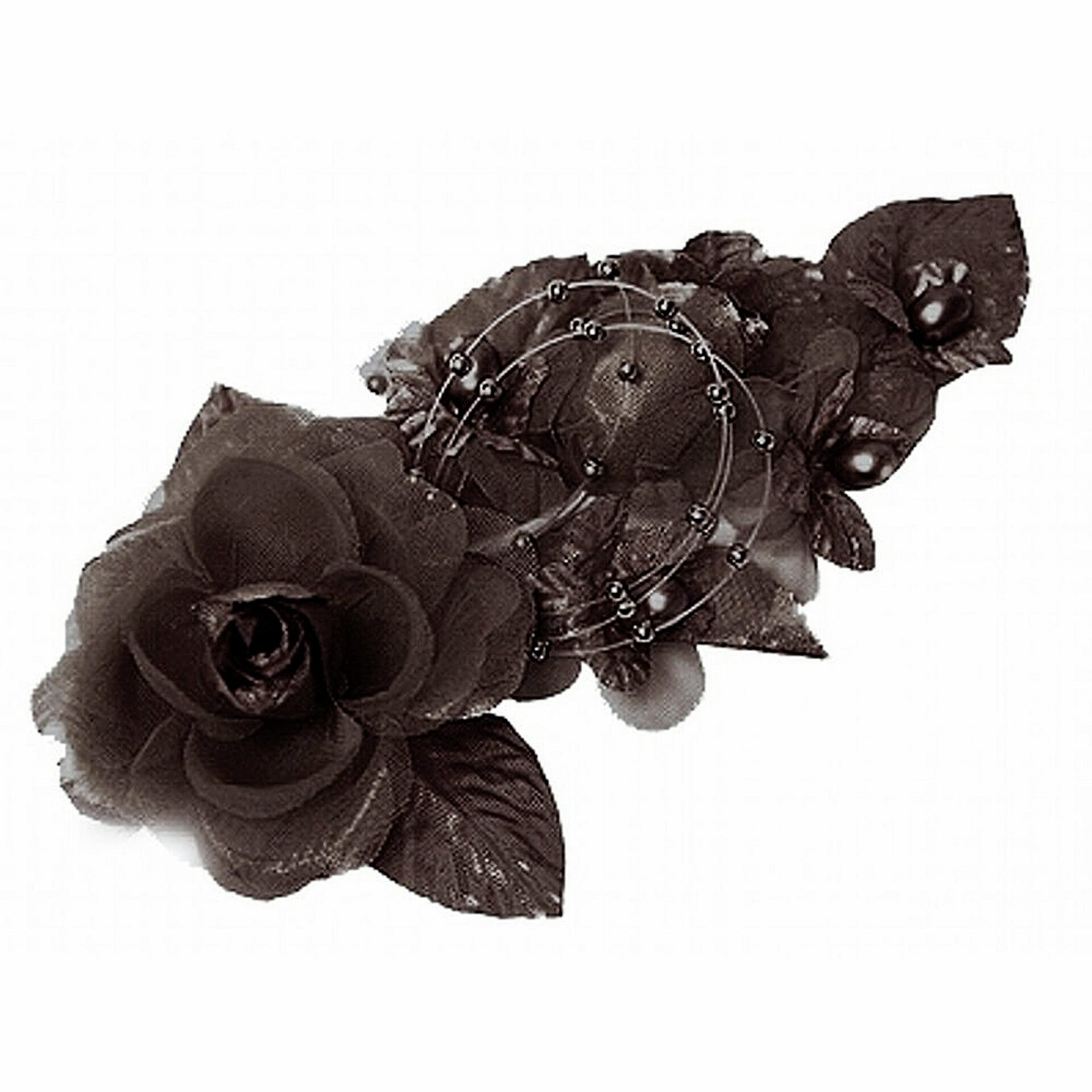 Bloemen corsage, haar- of antennedecoratie donker bruin