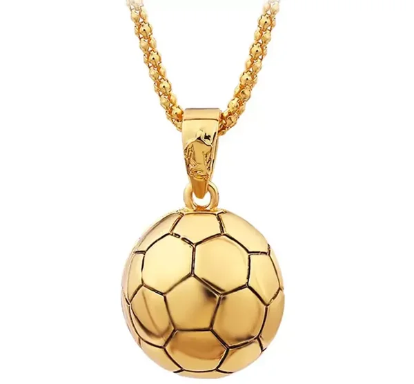Mannen ketting met voetbal bedel goud